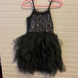 Girls black tutu sequin dress